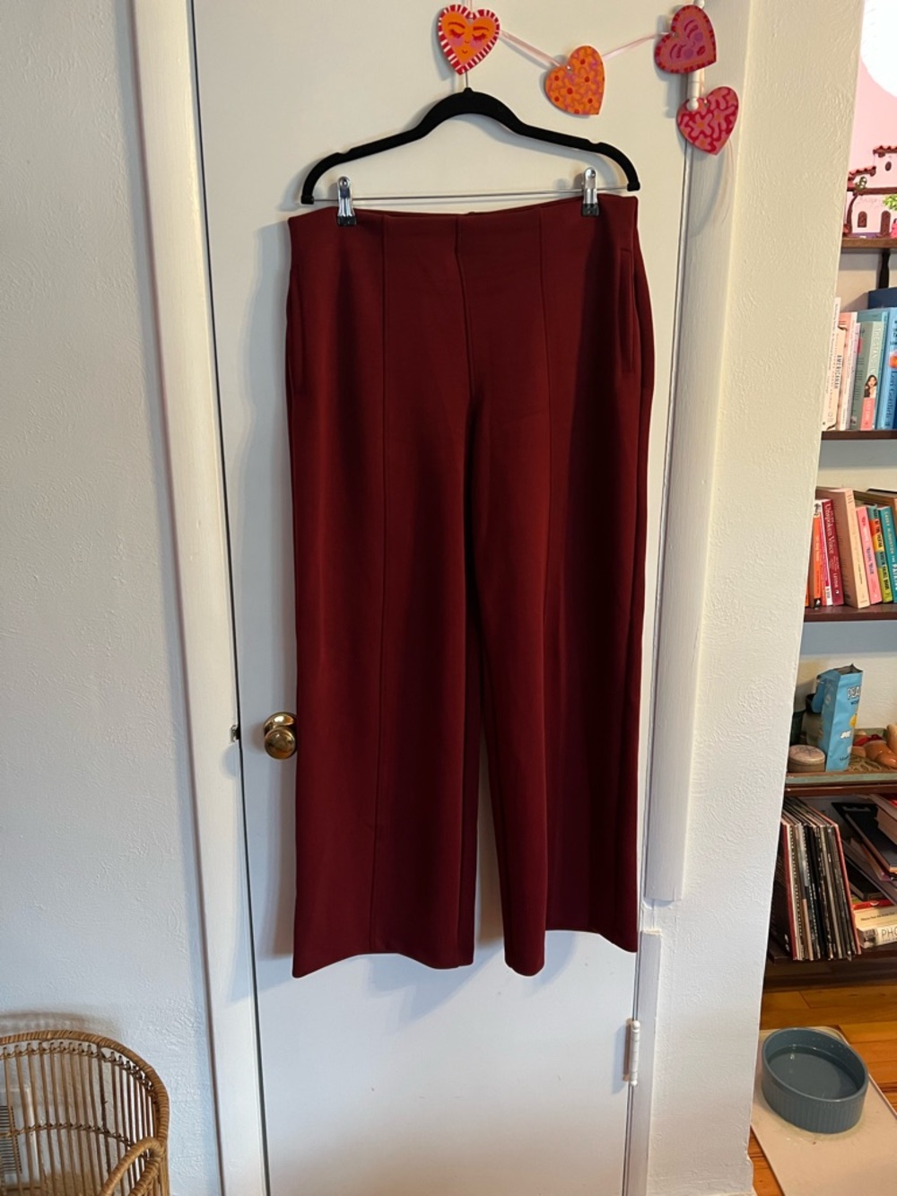 a new day Wide-Leg Trousers in Deep Burgundy